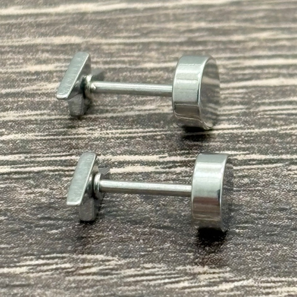 Tiny Lightning Bolt Stud Earrings Silver Surgical Steel | NEW - Picture 8 of 8